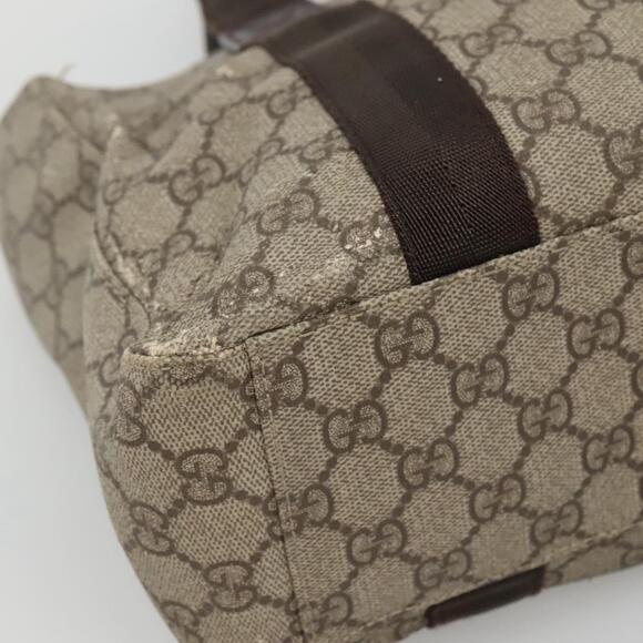 GUCCI GG Supreme Hand Bag Pvc Beige Brown Silver - Picture 11 of 16